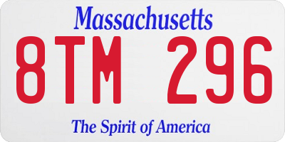 MA license plate 8TM296