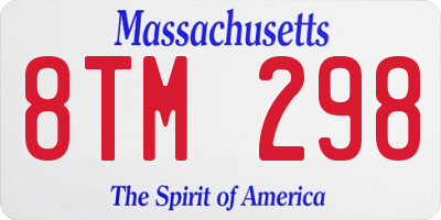 MA license plate 8TM298