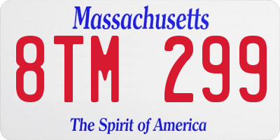 MA license plate 8TM299