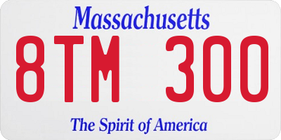 MA license plate 8TM300
