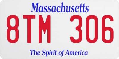 MA license plate 8TM306