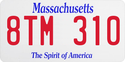 MA license plate 8TM310