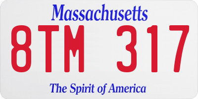 MA license plate 8TM317