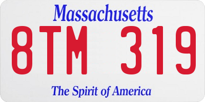 MA license plate 8TM319