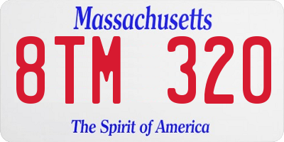 MA license plate 8TM320