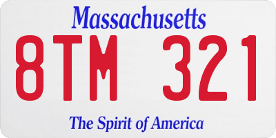 MA license plate 8TM321