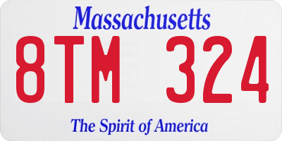 MA license plate 8TM324