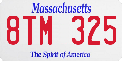 MA license plate 8TM325