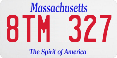 MA license plate 8TM327