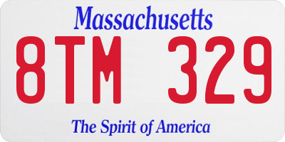 MA license plate 8TM329