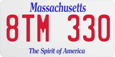 MA license plate 8TM330