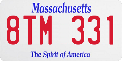 MA license plate 8TM331