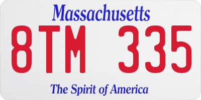 MA license plate 8TM335