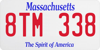 MA license plate 8TM338