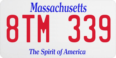 MA license plate 8TM339