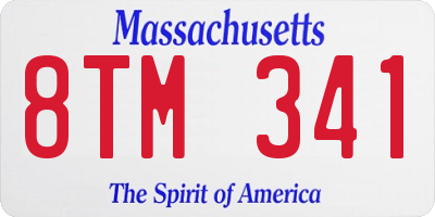 MA license plate 8TM341