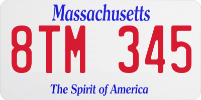 MA license plate 8TM345