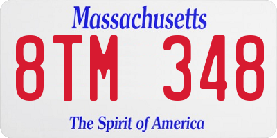 MA license plate 8TM348