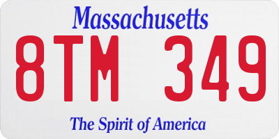 MA license plate 8TM349