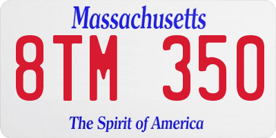 MA license plate 8TM350
