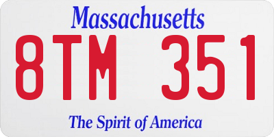 MA license plate 8TM351