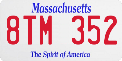 MA license plate 8TM352