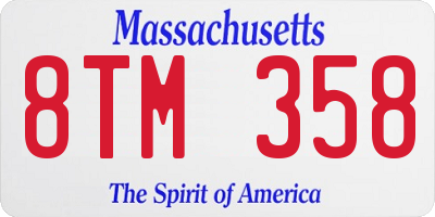MA license plate 8TM358