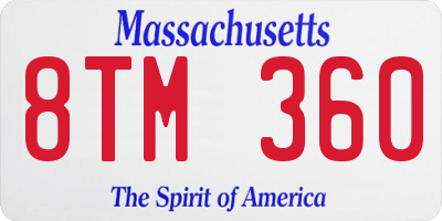 MA license plate 8TM360