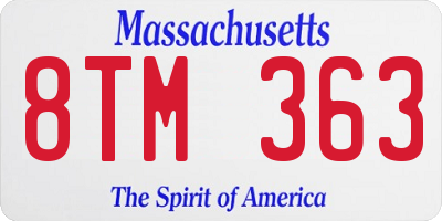 MA license plate 8TM363