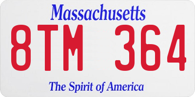 MA license plate 8TM364