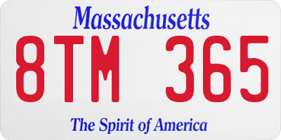 MA license plate 8TM365
