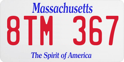 MA license plate 8TM367