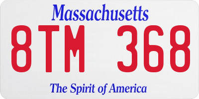 MA license plate 8TM368