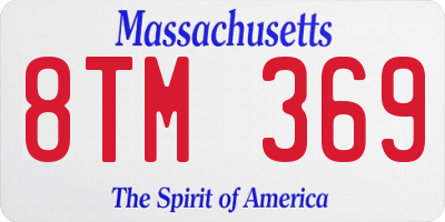 MA license plate 8TM369