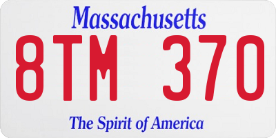 MA license plate 8TM370