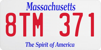 MA license plate 8TM371