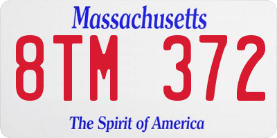 MA license plate 8TM372
