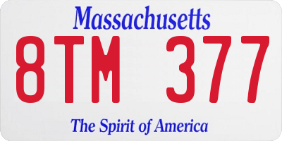 MA license plate 8TM377