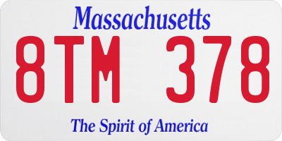 MA license plate 8TM378