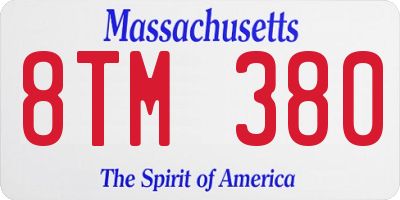 MA license plate 8TM380