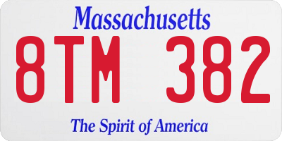 MA license plate 8TM382