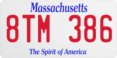 MA license plate 8TM386