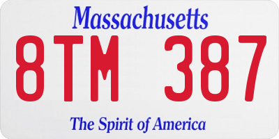 MA license plate 8TM387
