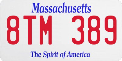 MA license plate 8TM389