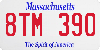 MA license plate 8TM390