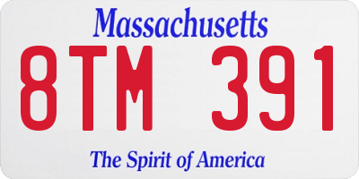 MA license plate 8TM391