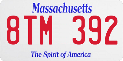 MA license plate 8TM392