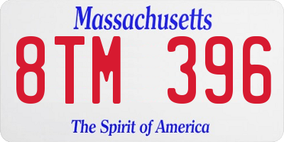 MA license plate 8TM396