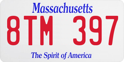 MA license plate 8TM397