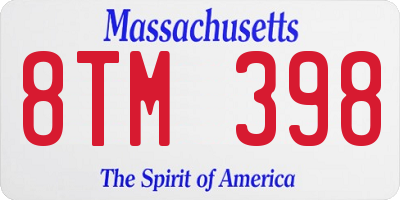 MA license plate 8TM398